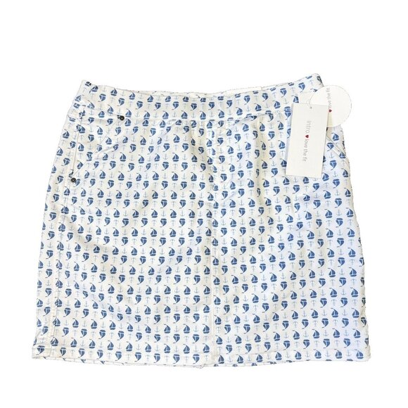 Intro Love the Fit Rose Skort 10P Petite Power Stretch Nautical Sailboat Print - Picture 2 of 16